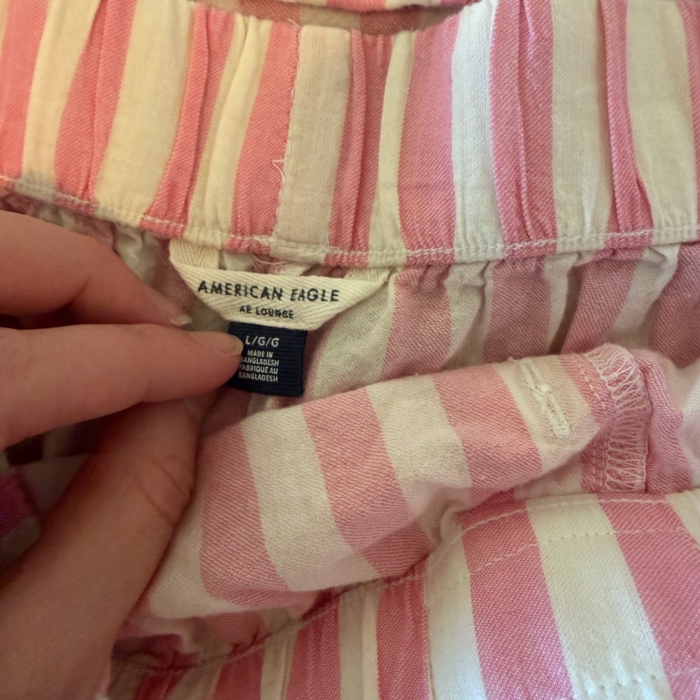 American Eagle Pink and White Striped Pajama Set - Picture 5 of 5